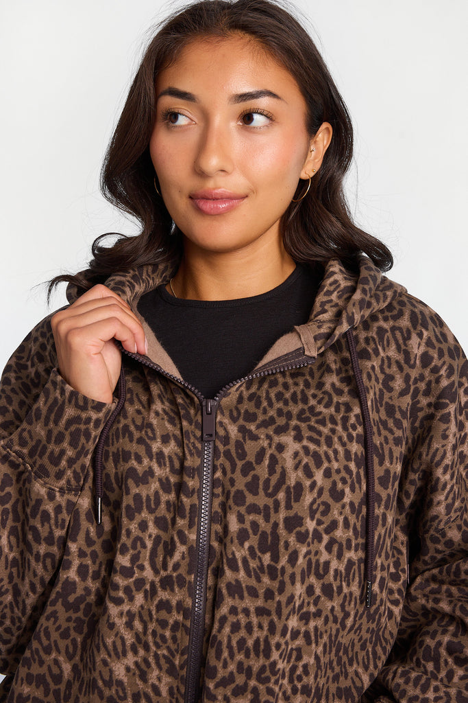 Leopard Print Oversized Zip-Up Hoodie – West49 | Amnesia