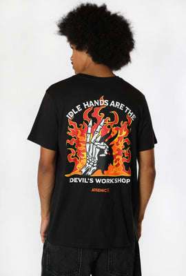 Arsenic Mens Idle Hands Graphic T-Shirt