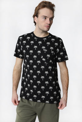 T-Shirt Imprimé Palmiers avec Poche Arsenic Homme