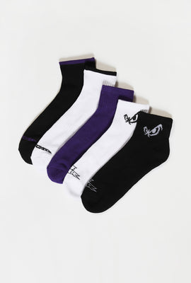 No Fear Mens 5-Pack Athletic Ankle Socks