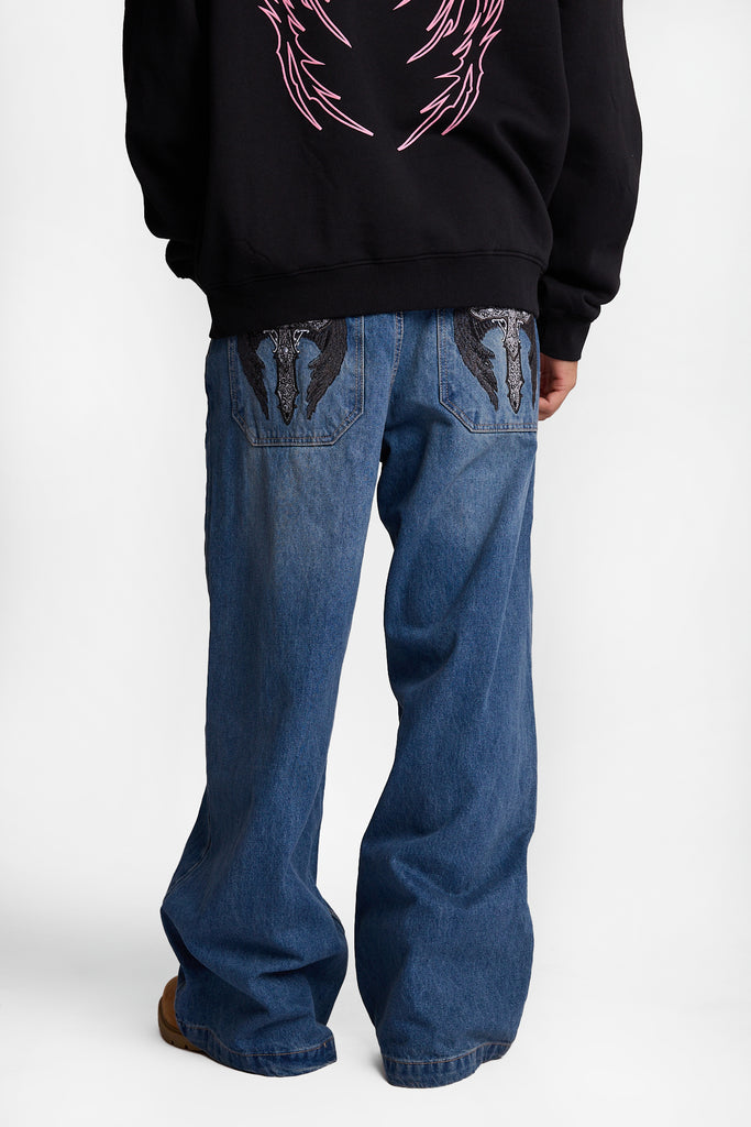 Arsenic Big Baggy Embroidered Jeans – West49 | Amnesia