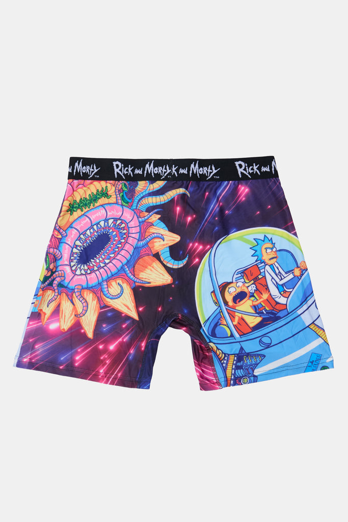 FREEGUN Caleçon Homme Multi-Sport, Boxer Homme, Rick And Morty, Maintien Anti-Glisse Et Doux (Lot De 4), Multicolore, M