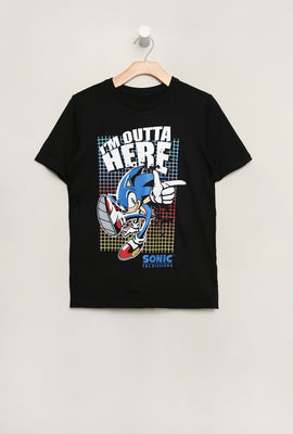 Youth Sonic The Hedgehog I'm Outta Here T-Shirt