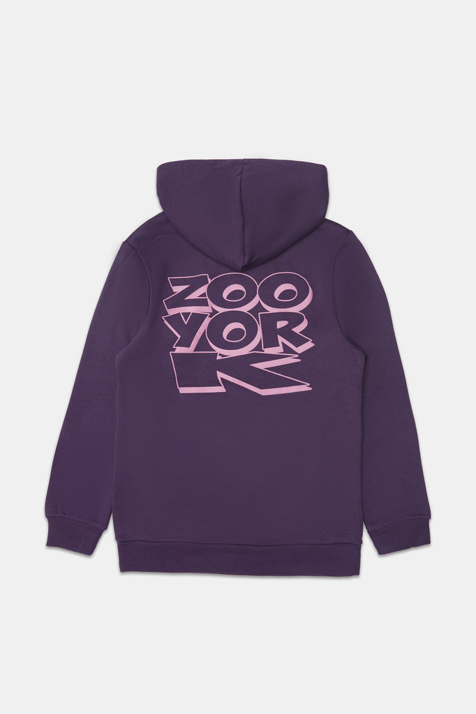 ZOO YORK パープル ジップアップパーカー Lサイズ Vintage ZOO YORK Skateboards Hoodies Big Logo Pullover Jumper