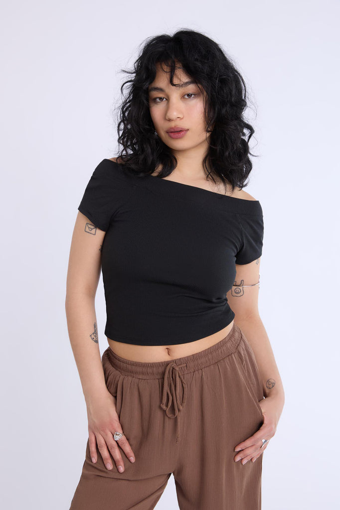 Blouse Pour Femme Haut Décontracté À Manches Courtes Et Épaules