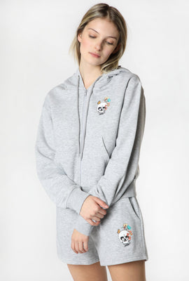 Womens Enygma Graphic Cropped Hoodie