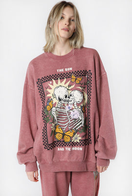 Womens Enygma Skeleton Kiss Sweatshirt