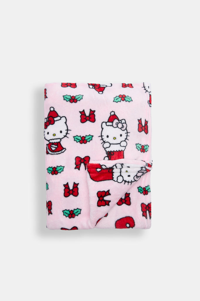 Sanrio Couverture polaire sherpa surdimensionnée Hello Kitty et ses amis | Couverture douce en peluche pour canapé, lit | 137 x 183 cm