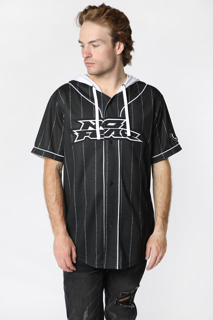 No Fear Mens Hooded Baseball Jersey – West49