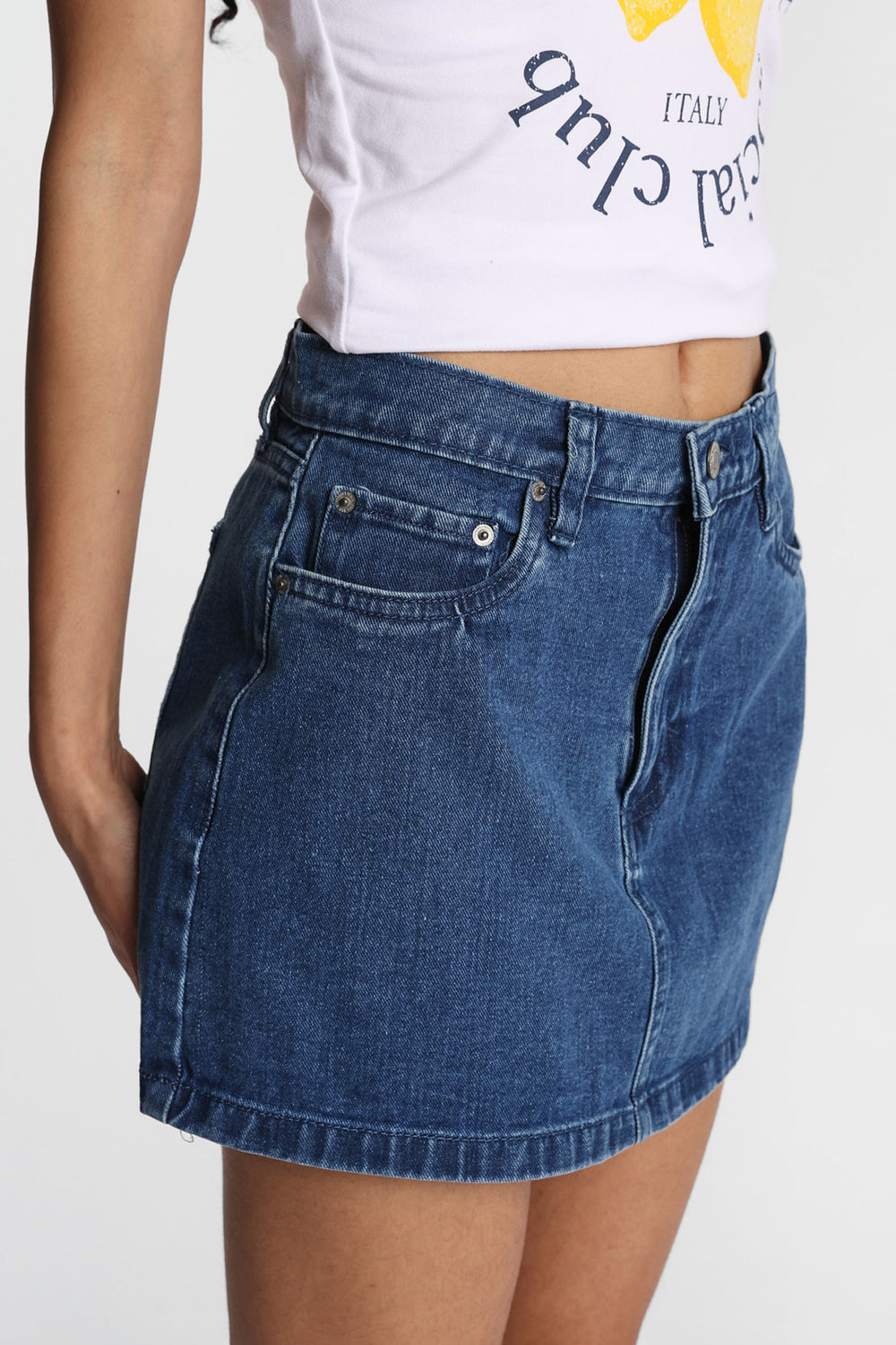 High Rise Denim Mini Skirt High Rise Denim Mini Skirt