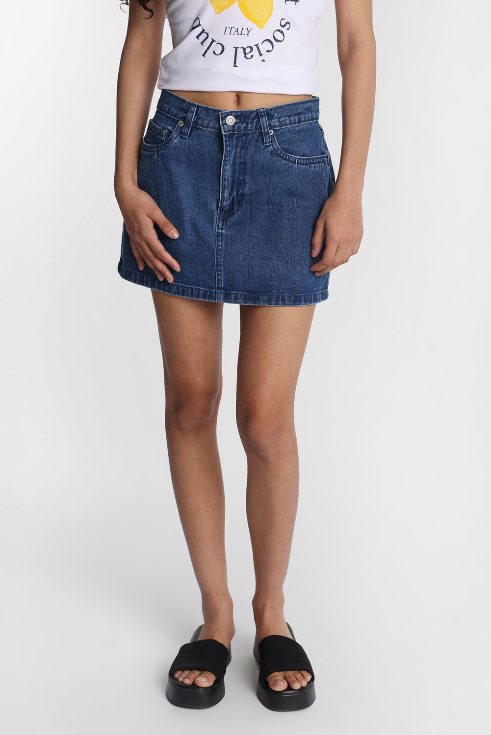 High Rise Denim Mini Skirt High Rise Denim Mini Skirt