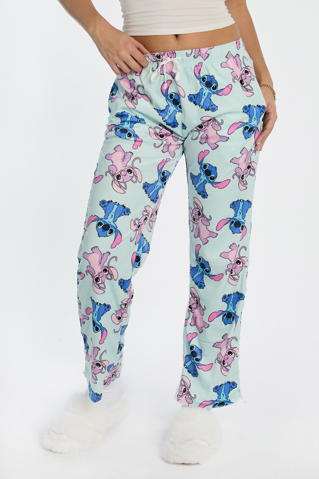 Stitch & Angel Velour Pajama Pant - Light Blue /