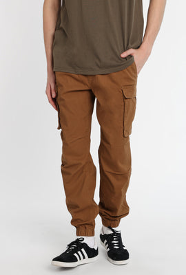 Jogger cargo en sergé coupe ample