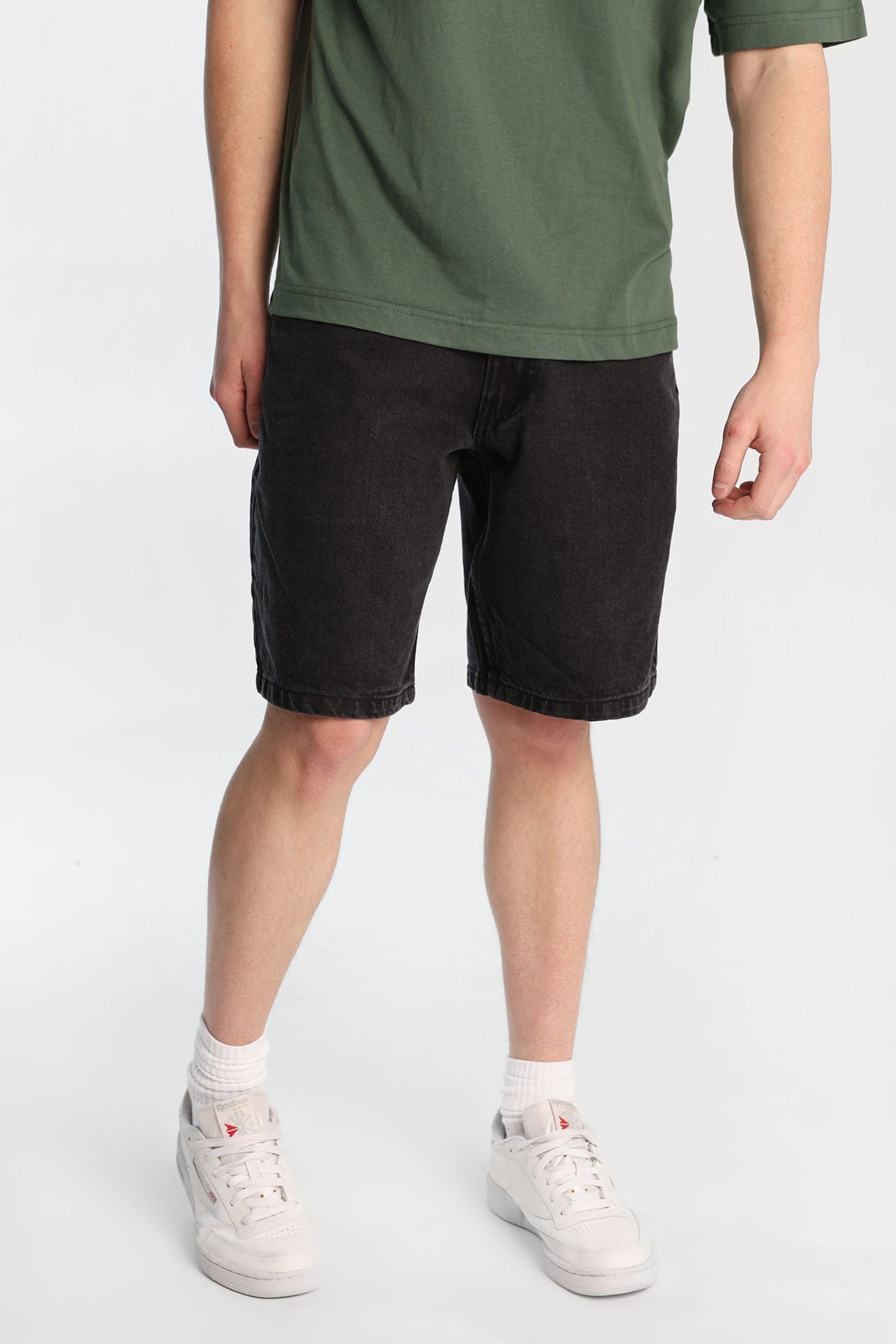 Loose Denim Shorts - Black /