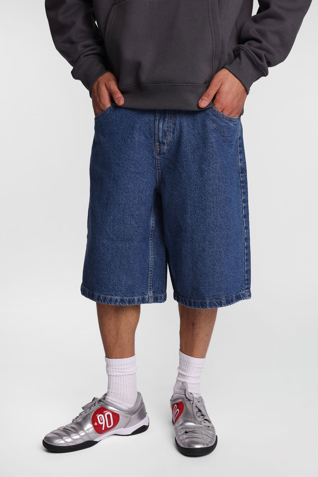 Baggy Denim Shorts - Medium Blue /