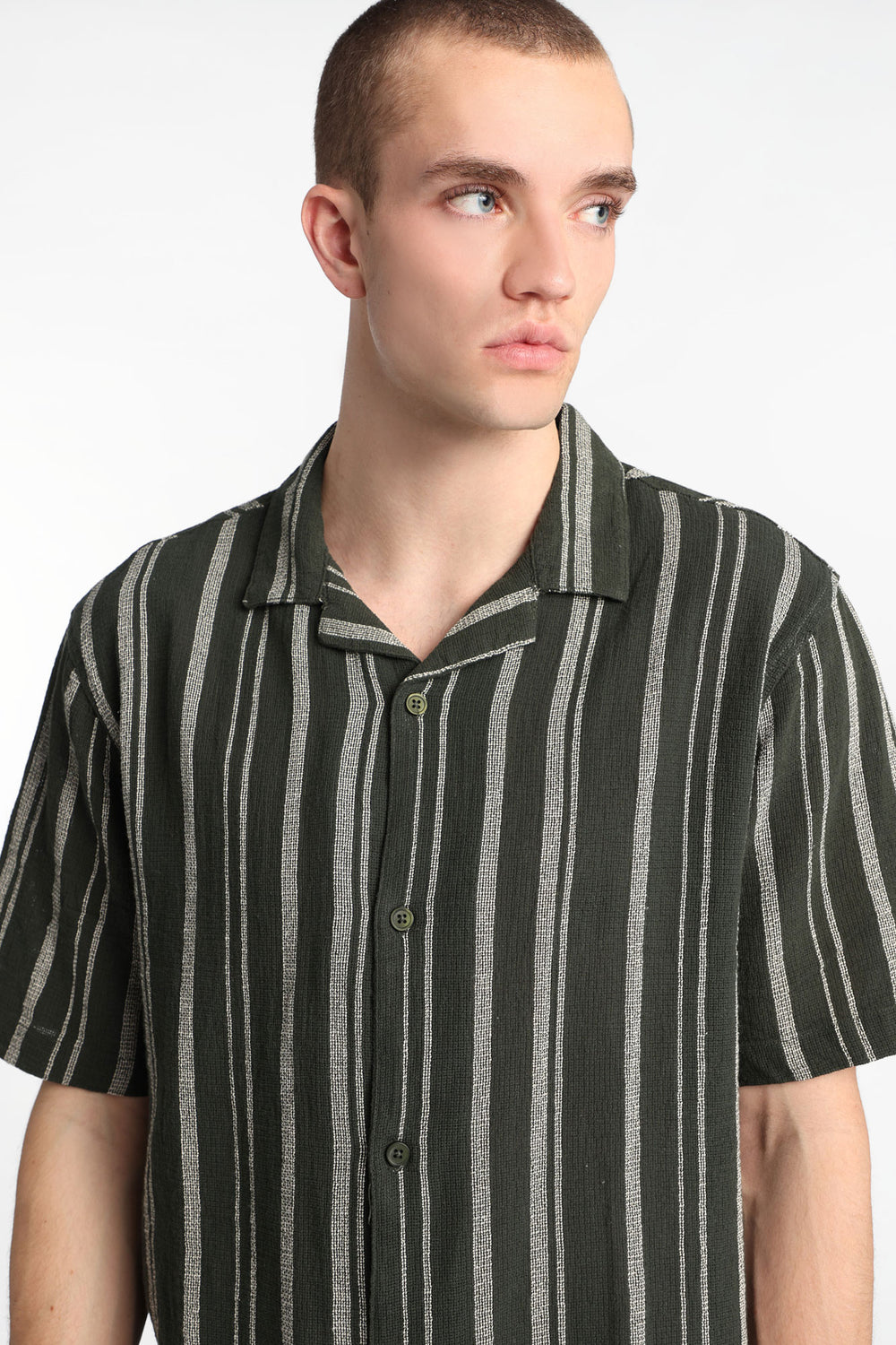 Striped Cotton Gauze Button-Up Shirt Striped Cotton Gauze Button-Up Shirt