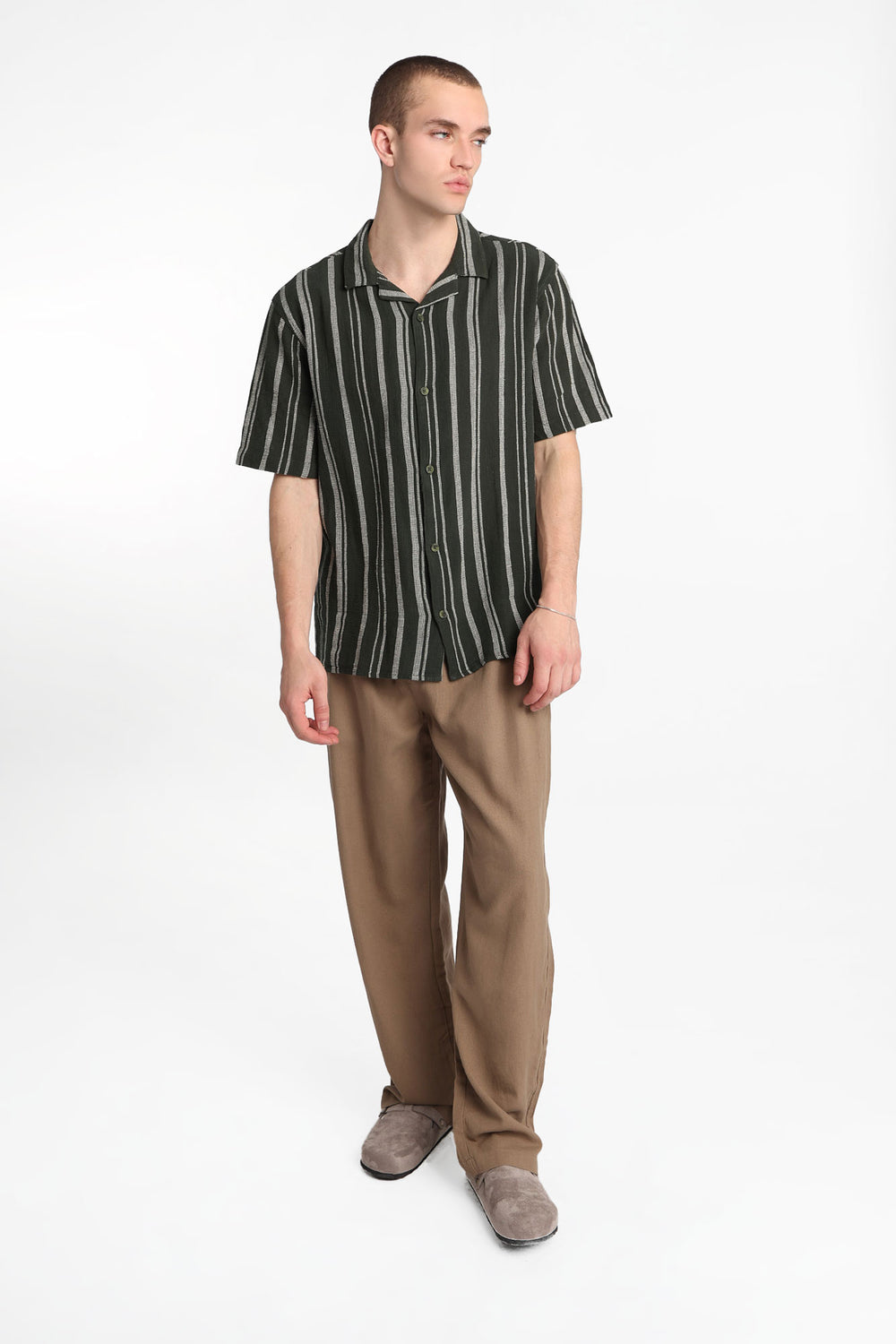 Striped Cotton Gauze Button-Up Shirt Striped Cotton Gauze Button-Up Shirt