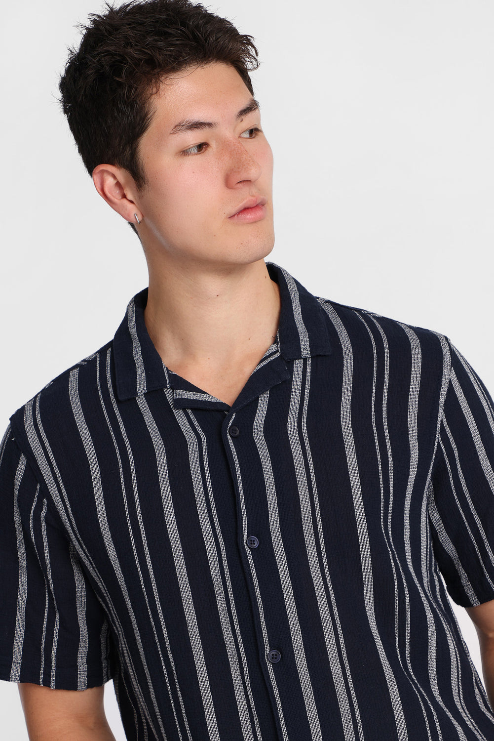 Striped Cotton Gauze Button-Up Shirt Striped Cotton Gauze Button-Up Shirt