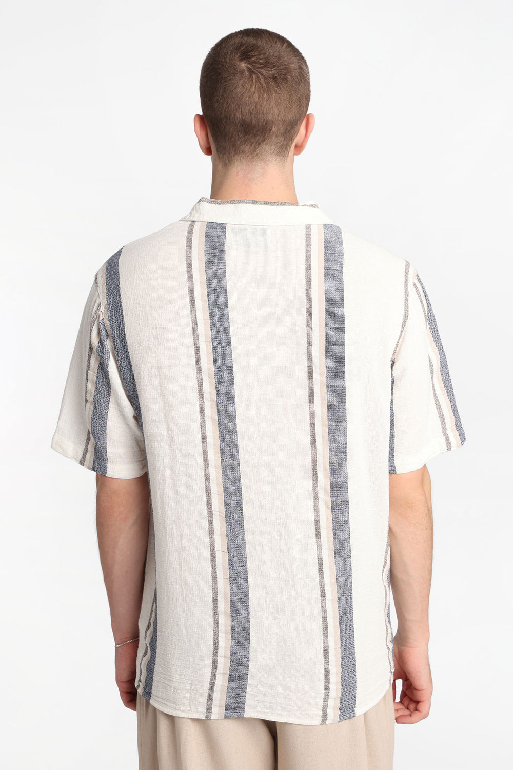 Striped Cotton Gauze Button-Up Shirt Striped Cotton Gauze Button-Up Shirt