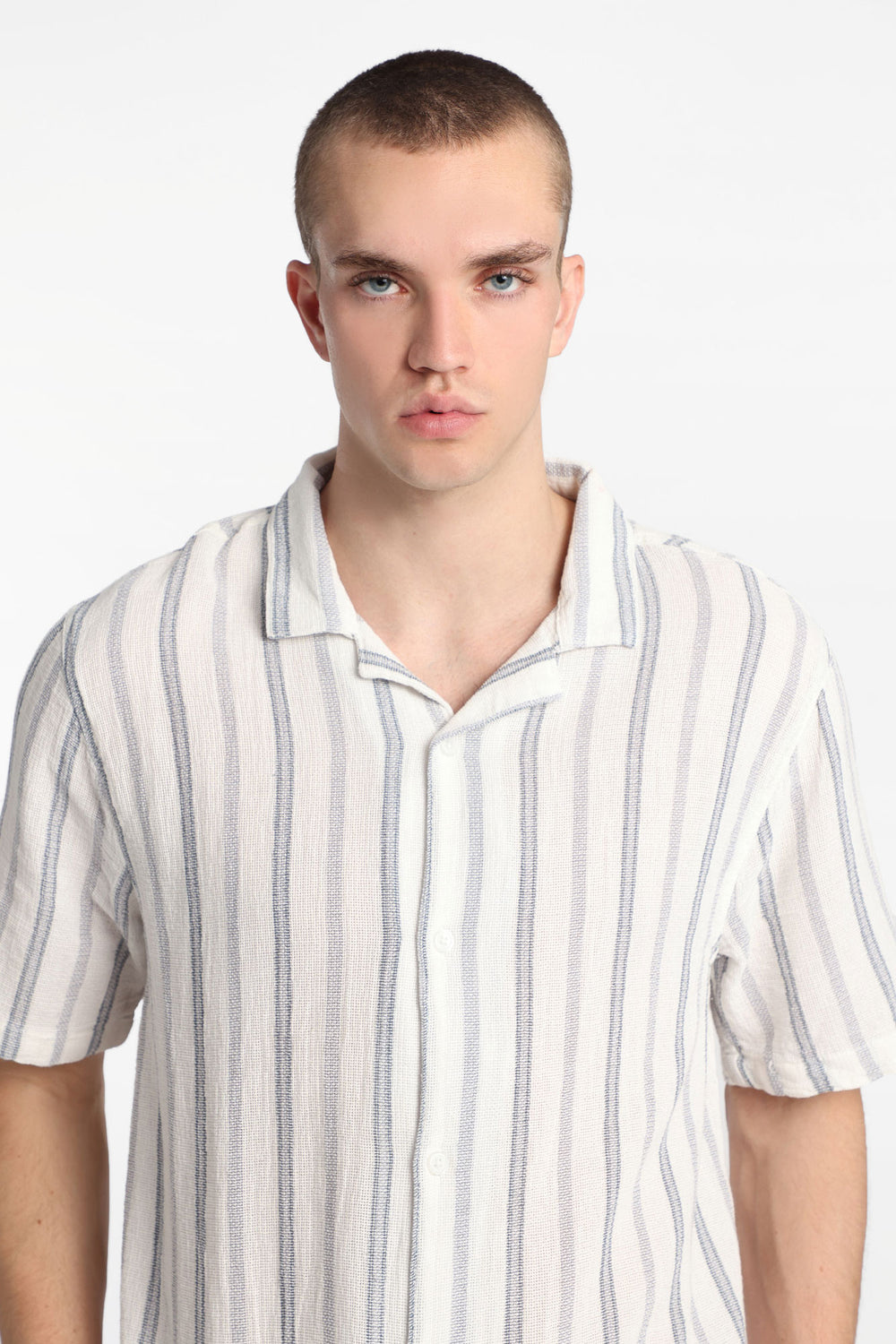 Striped Cotton Gauze Button-Up Shirt Striped Cotton Gauze Button-Up Shirt