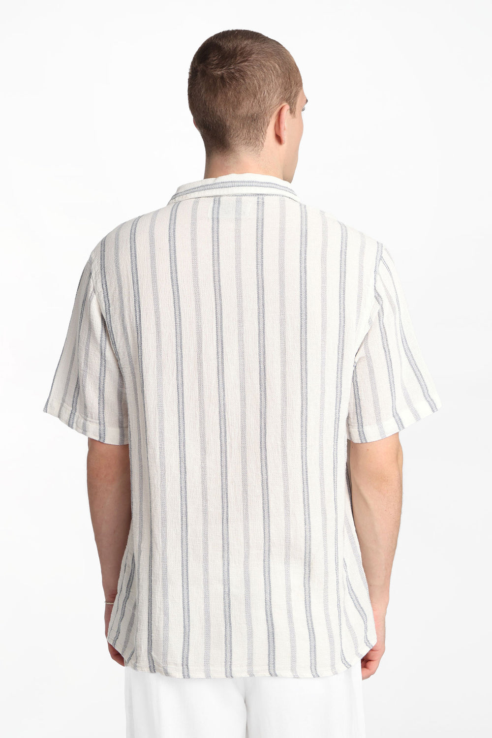 Striped Cotton Gauze Button-Up Shirt Striped Cotton Gauze Button-Up Shirt
