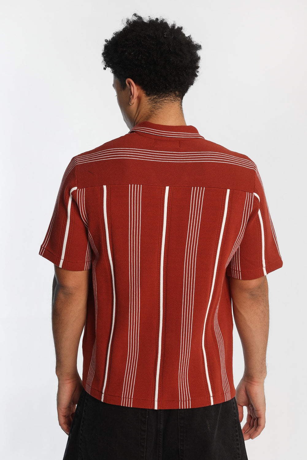 Striped Short Sleeve Button-Up Shirt Striped Short Sleeve Button-Up Shirt