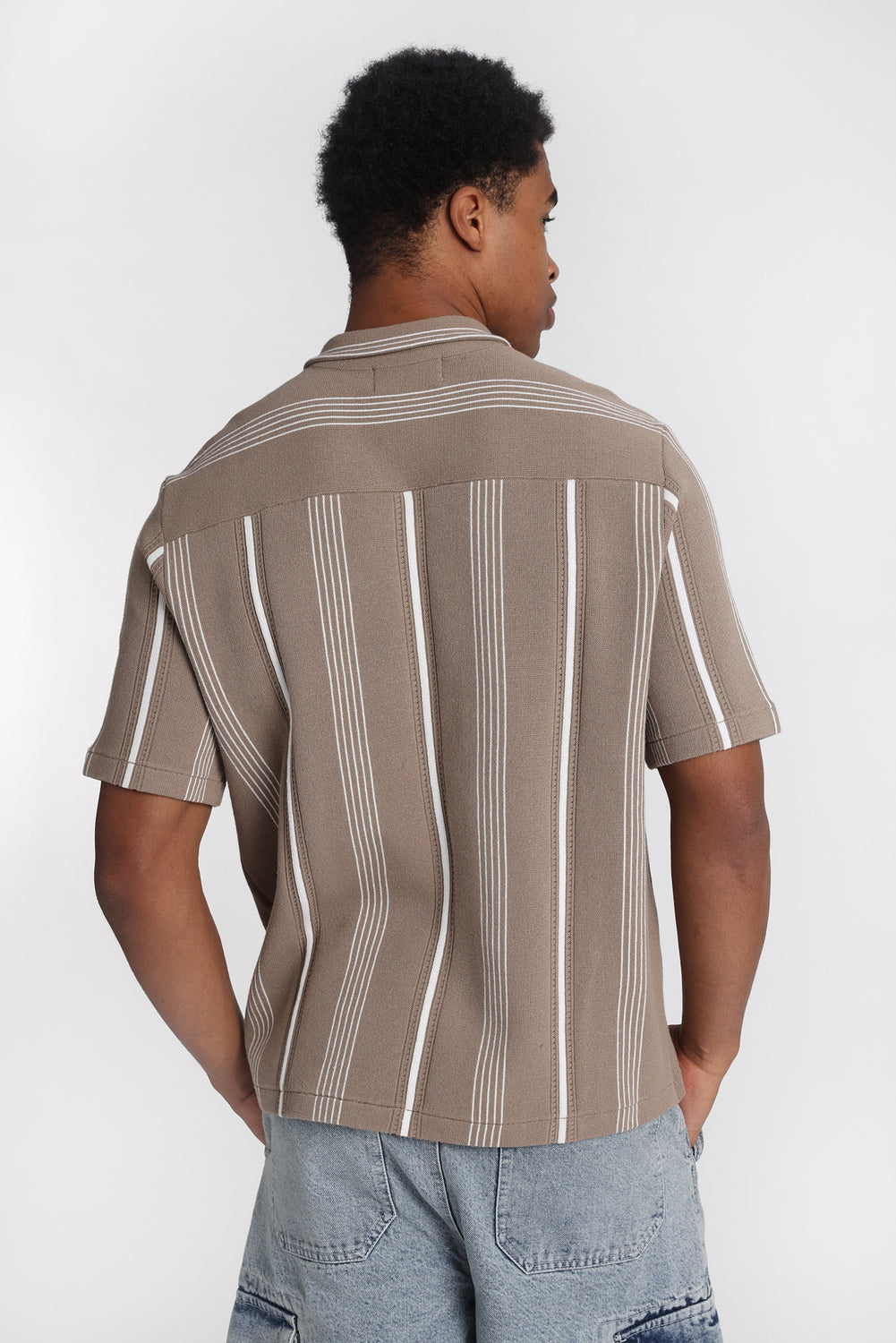 Striped Short Sleeve Button-Up Shirt Striped Short Sleeve Button-Up Shirt
