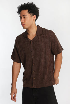 Chevron Short Sleeve Button-Up Shirt
