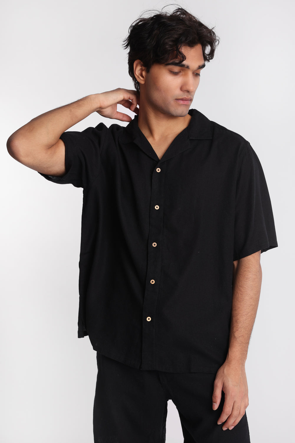 Linen-Blend Button-Up Shirt Linen-Blend Button-Up Shirt