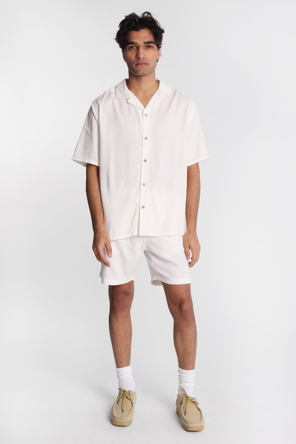 Linen-Blend Button-Up Shirt Linen-Blend Button-Up Shirt