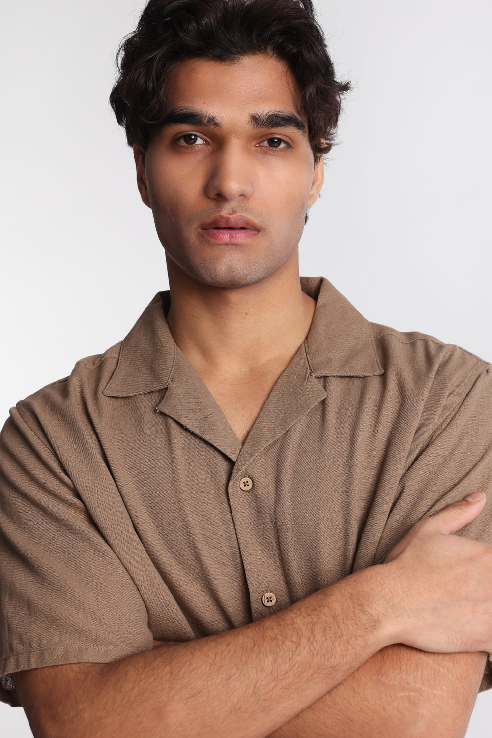 Linen-Blend Button-Up Shirt Linen-Blend Button-Up Shirt