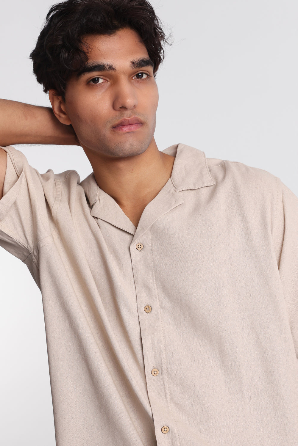 Linen-Blend Button-Up Shirt Linen-Blend Button-Up Shirt