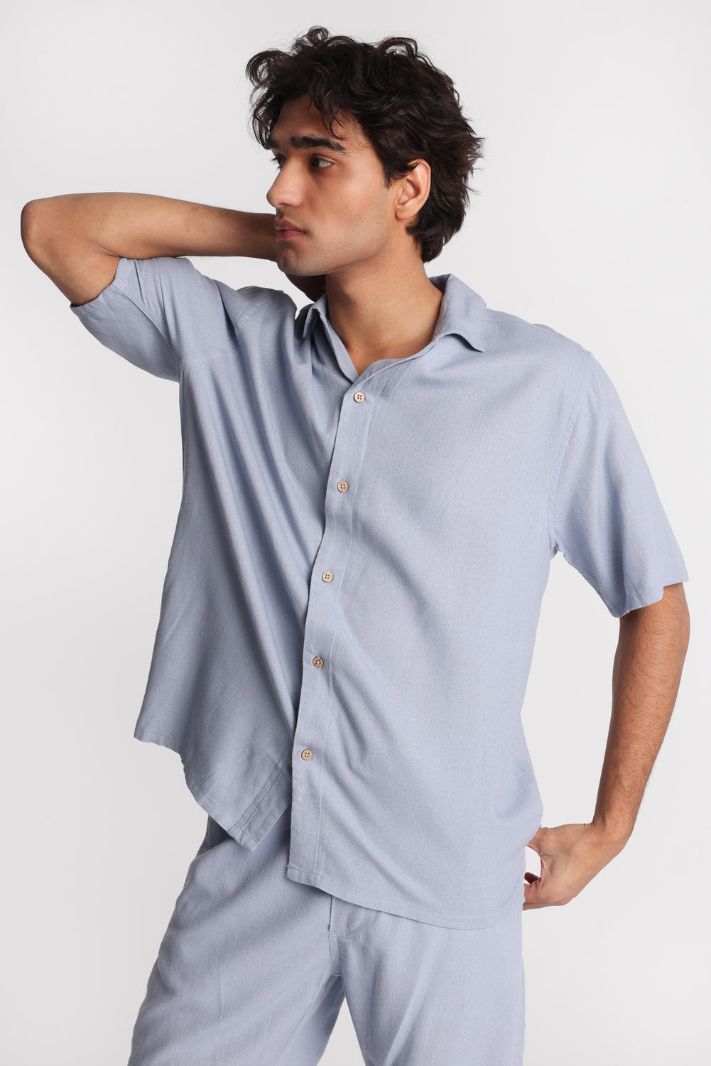 Linen-Blend Button-Up Shirt Linen-Blend Button-Up Shirt