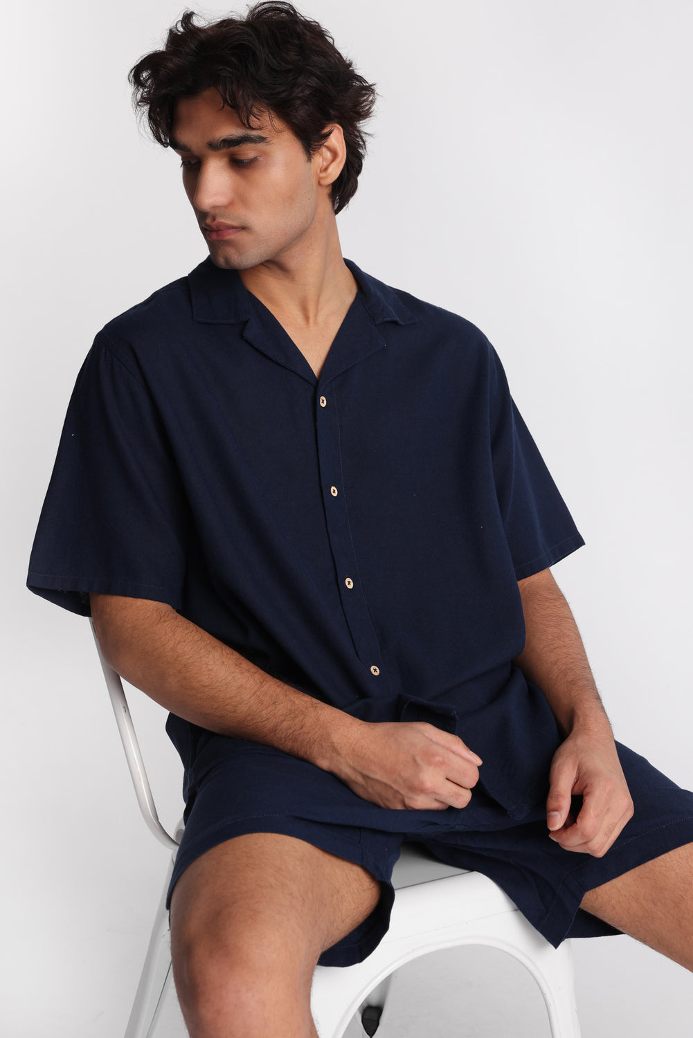 Linen-Blend Button-Up Shirt Linen-Blend Button-Up Shirt