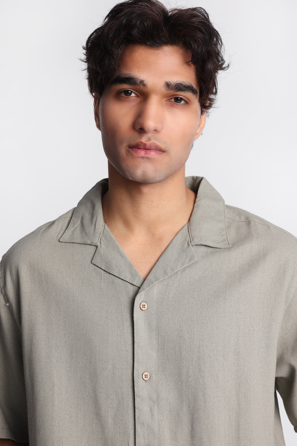 Linen-Blend Button-Up Shirt Linen-Blend Button-Up Shirt