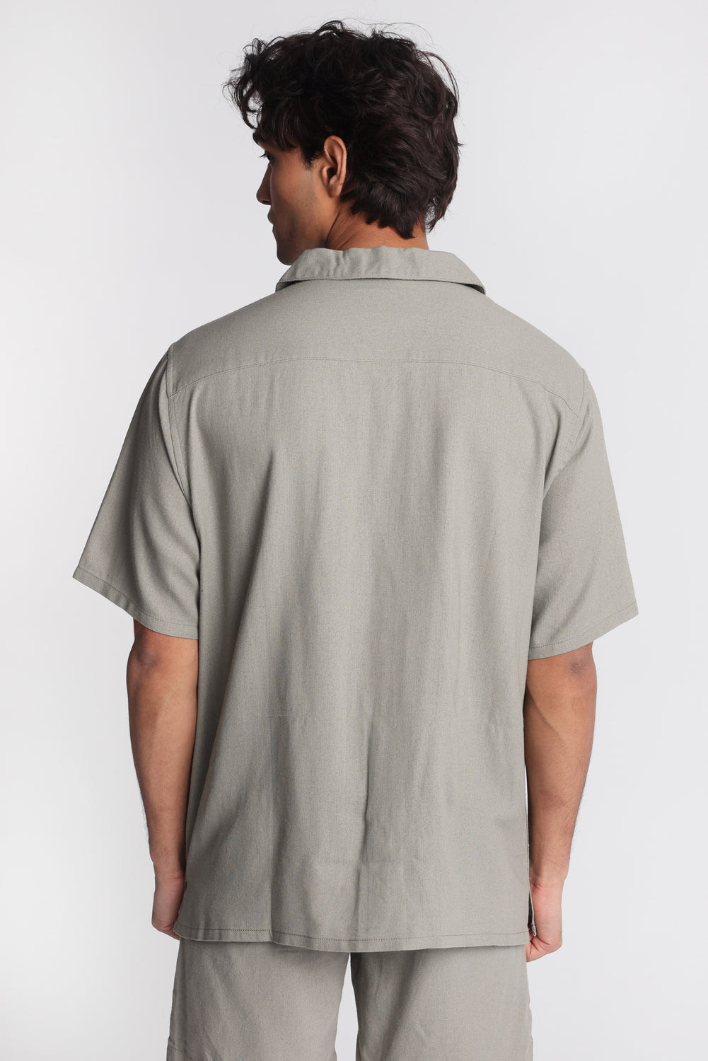 Chemise boutonnée en mélange de lin Chemise boutonnée en mélange de lin