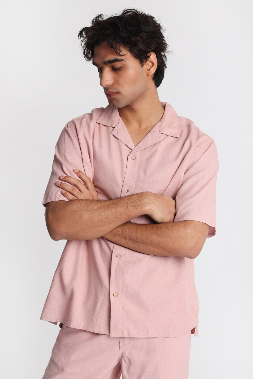 Linen-Blend Button-Up Shirt Linen-Blend Button-Up Shirt