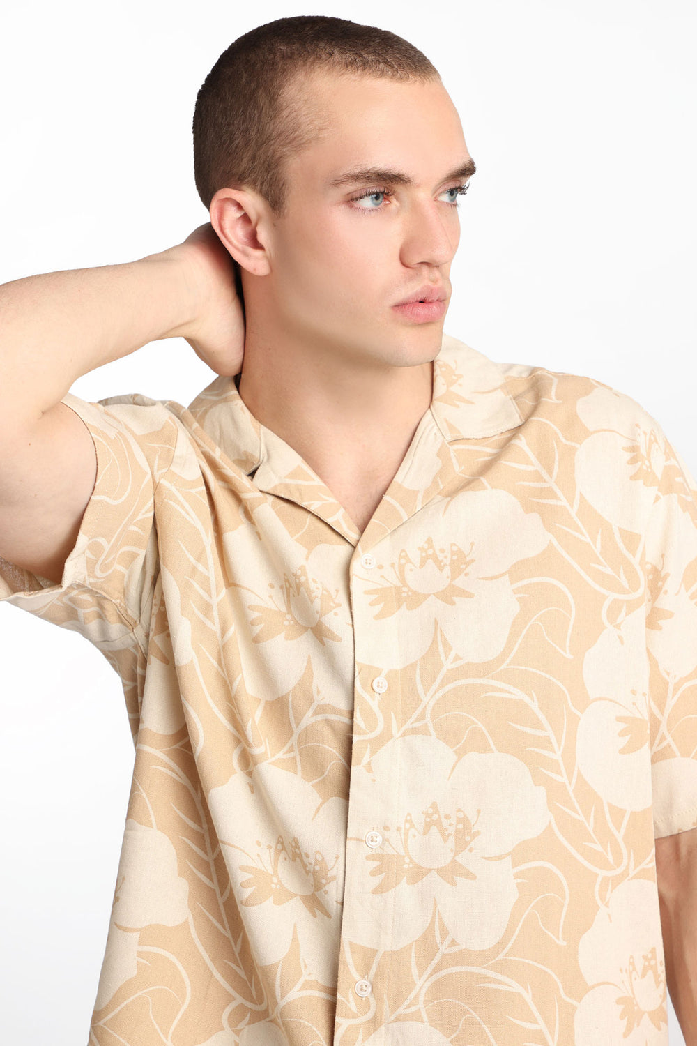 Linen-Blend Floral Button-Up Shirt Linen-Blend Floral Button-Up Shirt