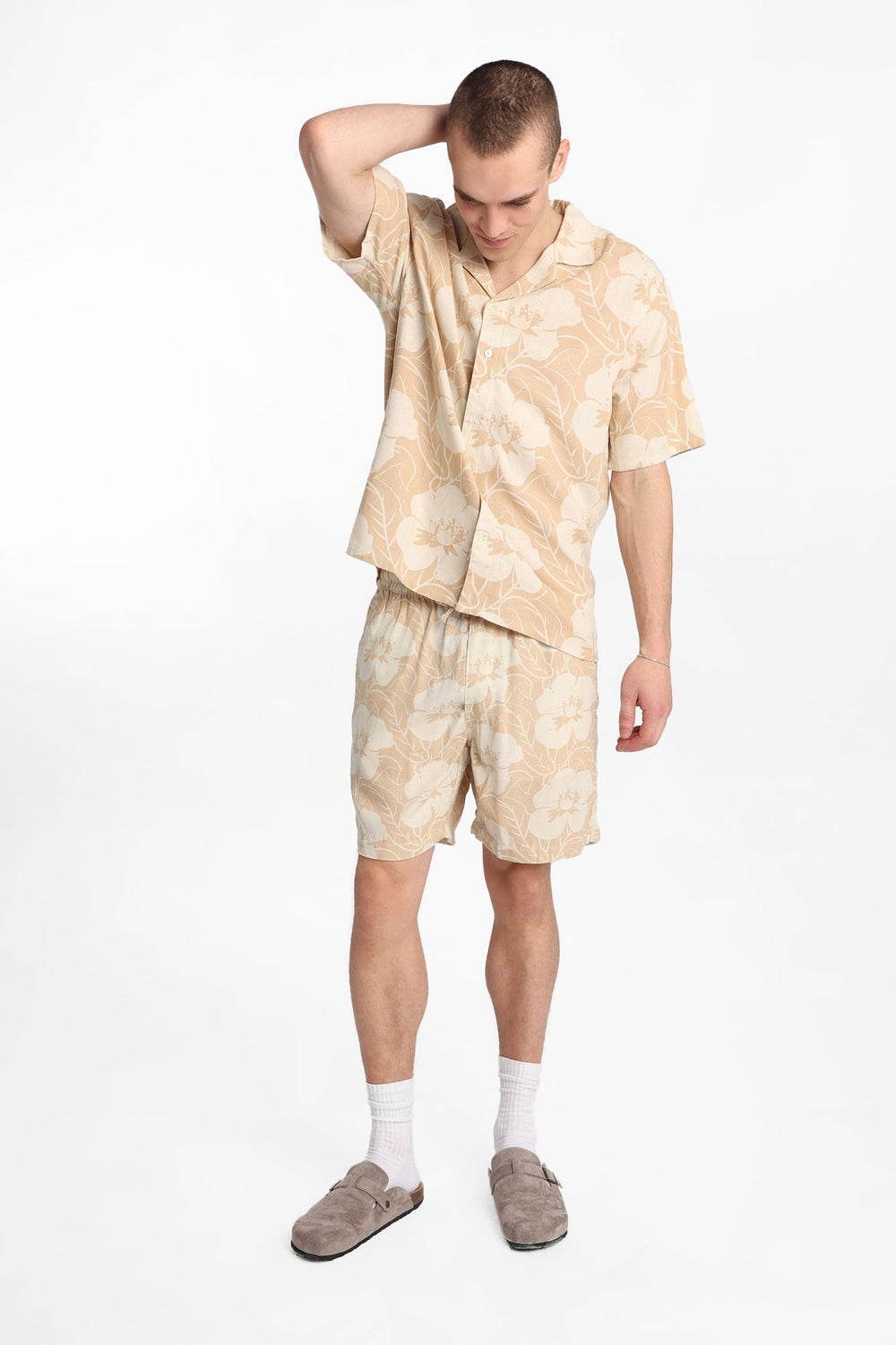 Linen-Blend Floral Button-Up Shirt Linen-Blend Floral Button-Up Shirt
