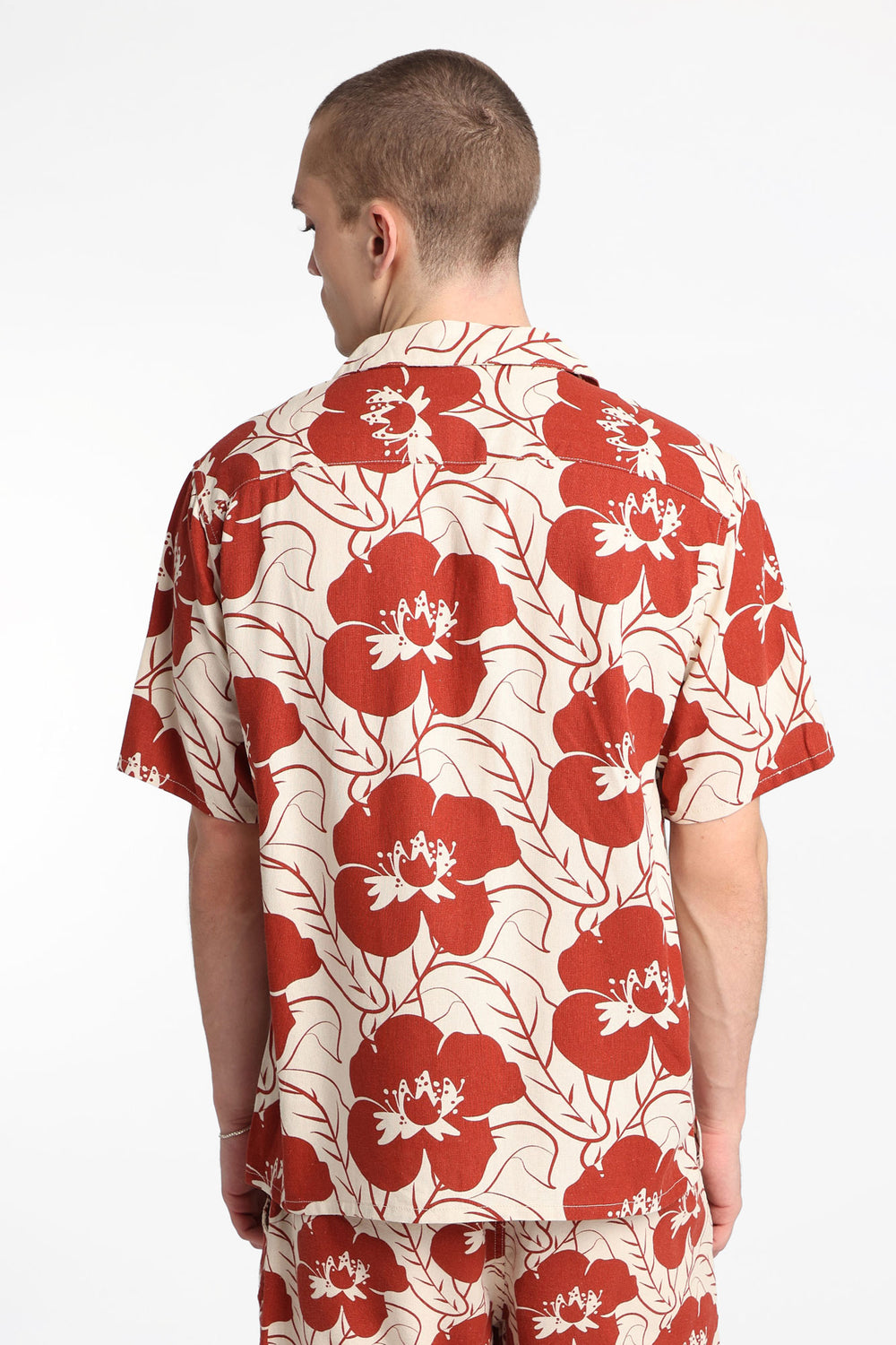 Linen-Blend Floral Button-Up Shirt Linen-Blend Floral Button-Up Shirt