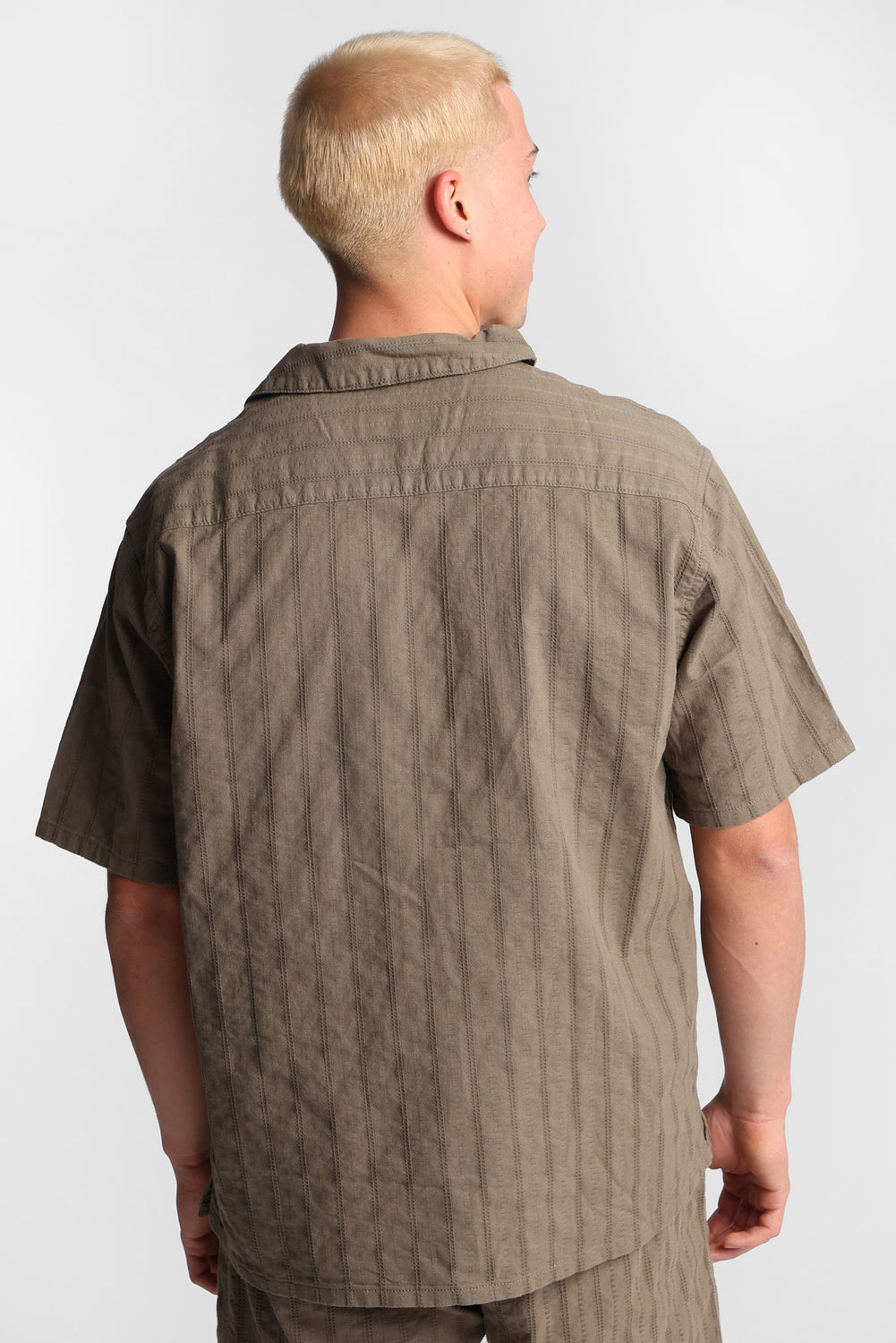 Textured Short Sleeve Button-Up Shirt Textured Short Sleeve Button-Up Shirt