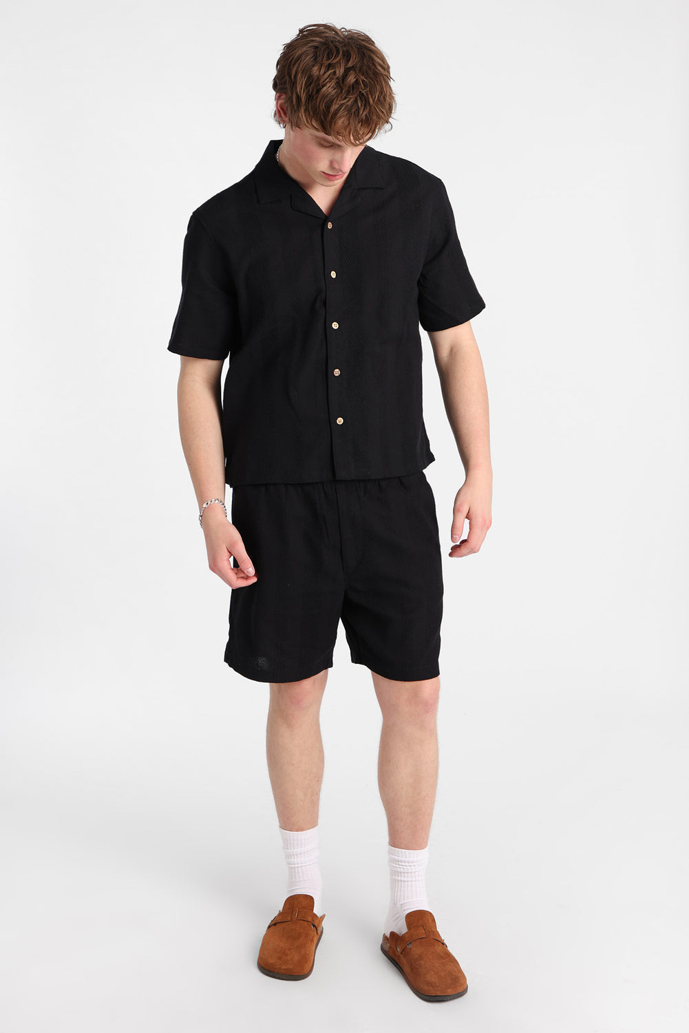Short texturé à rayures 7 po Short texturé à rayures 7 po