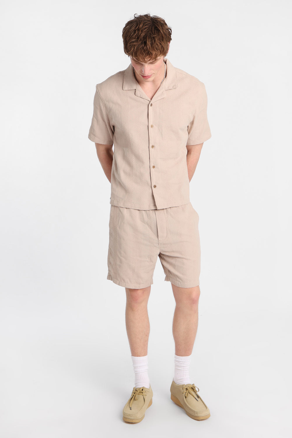Short texturé à rayures 7 po Short texturé à rayures 7 po