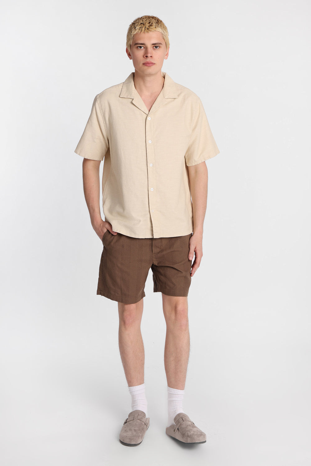 Short texturé à rayures 7 po Short texturé à rayures 7 po