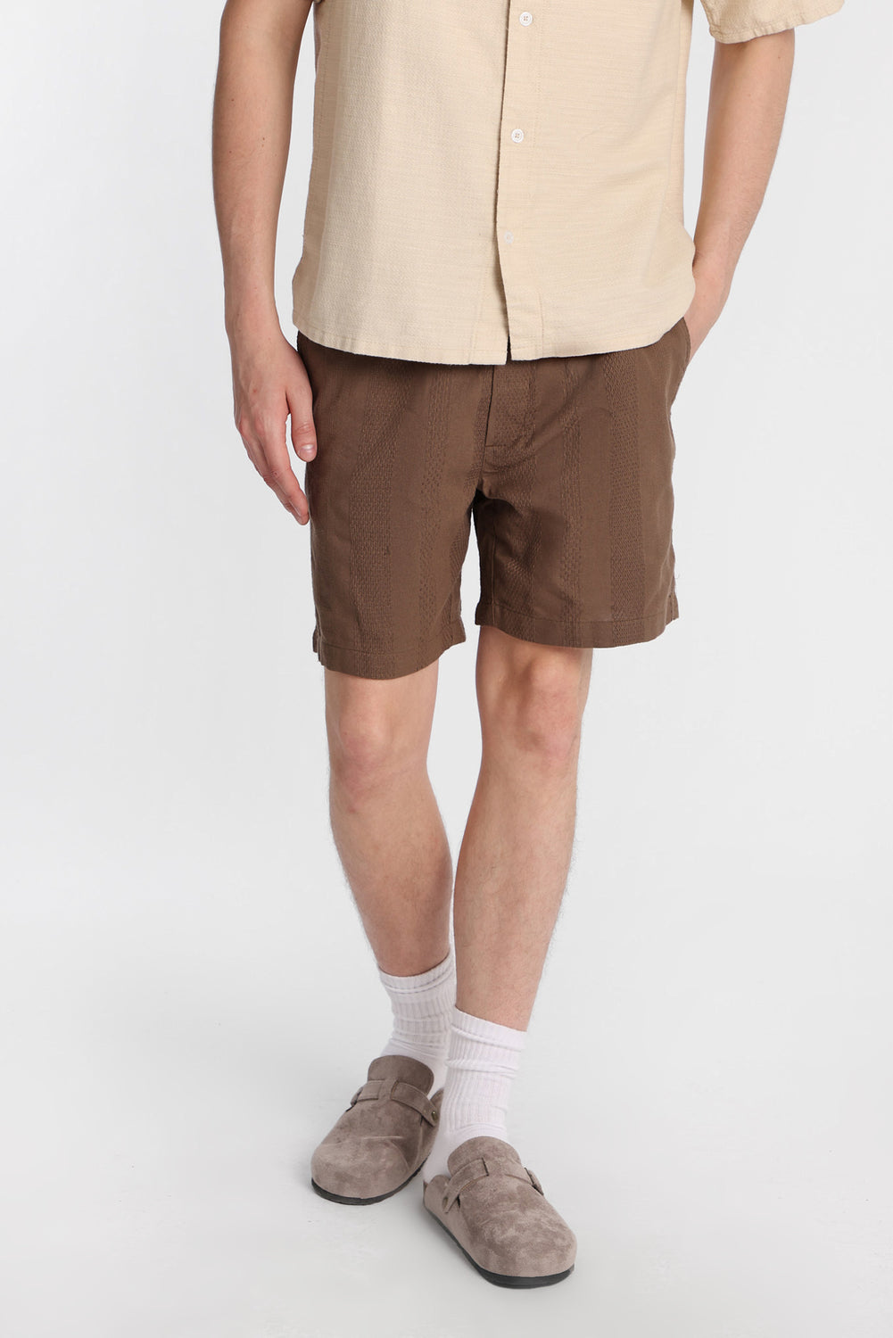 Short texturé à rayures 7 po Short texturé à rayures 7 po