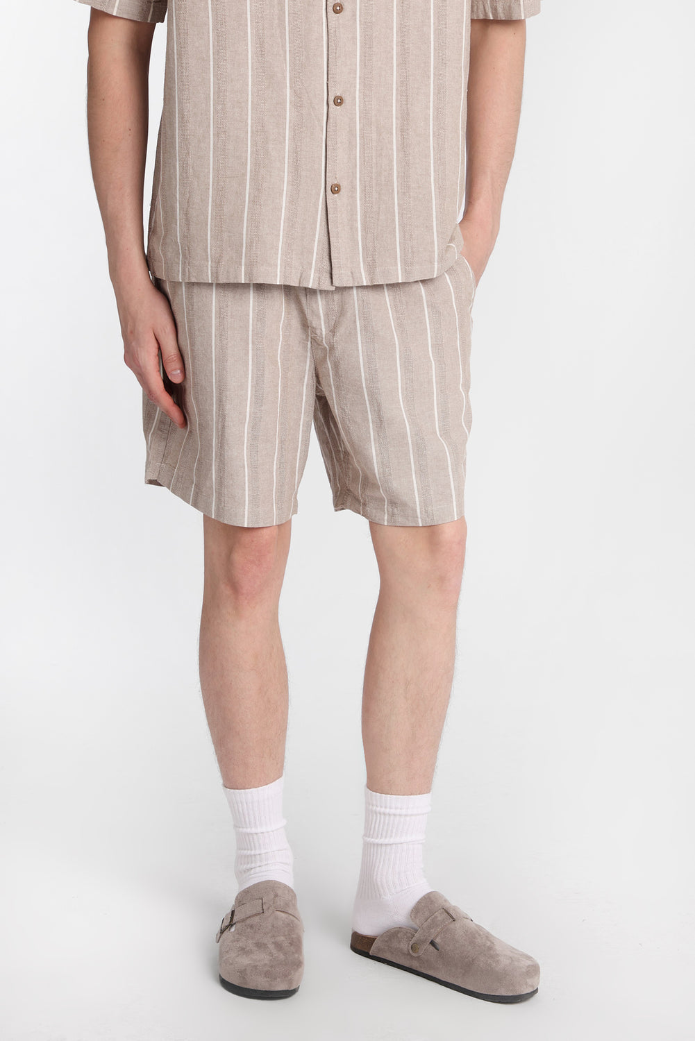 Short à rayures texturées Short à rayures texturées