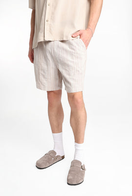 Multi-Striped Textured Shorts