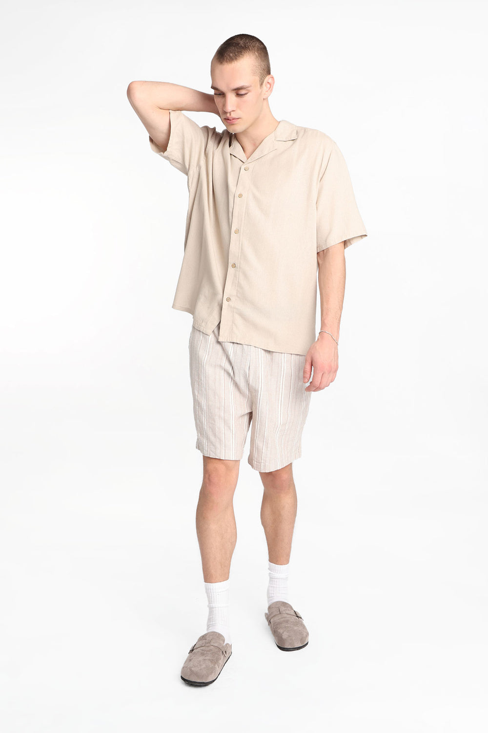 Multi-Striped Textured Shorts Multi-Striped Textured Shorts