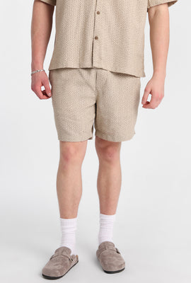 Short texturé à motif géométrique 7 po