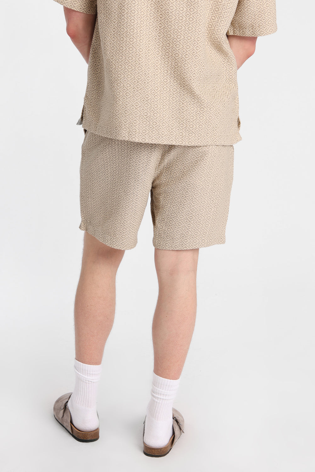 Textured Geometric Shorts 7